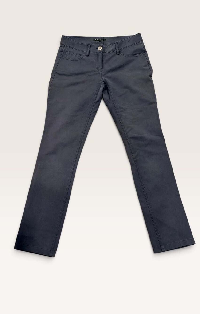 Theory Pants Size 2 Navy Blue Stretch Cotton Blend